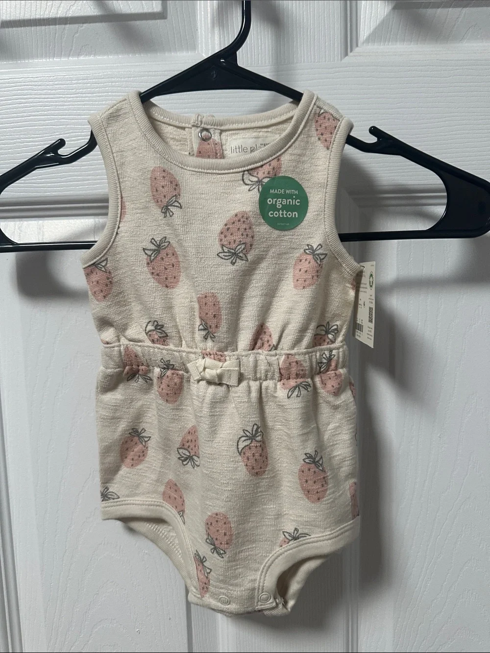 Organic cotton strawberry print onesie NWT